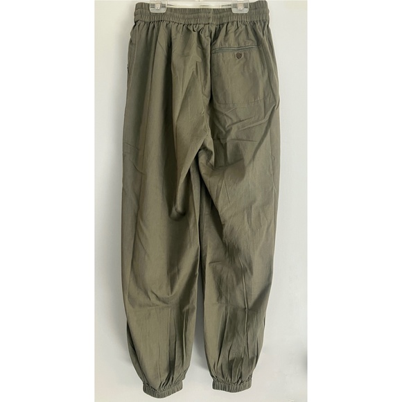 NWOT Novica Green Enzyme Wash Cotton Twill Joggers with Drawstring Waist size S - Picture 4 of 7